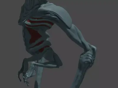 Pale Crawler The Rake Creature of Mutation 3D model