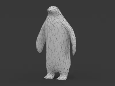 Low Poly Penquin 3D penguin Low-poly 3D model
