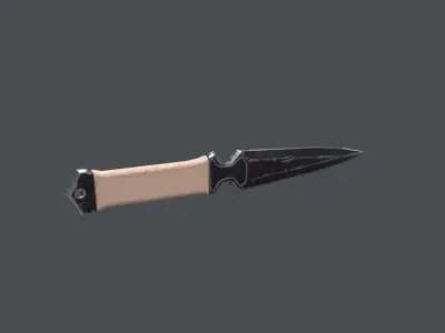 Throwing Military Knife Low-Poly 3D Model Low-poly 3D model