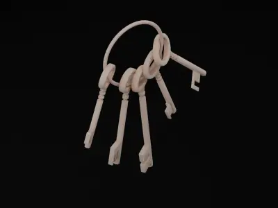 Antique Pirate Keys Low-poly 3D model