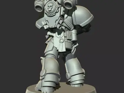 Sci-Fi Heavy Trooper STL Modular Power Armor 32mm Miniature V3 3D print model