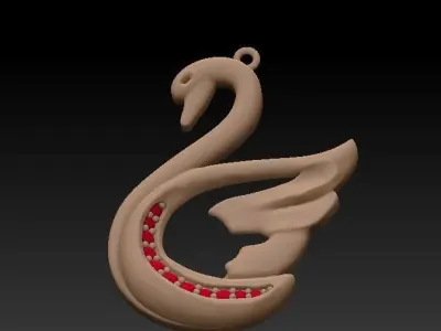 Swan Pendant Free 3D model