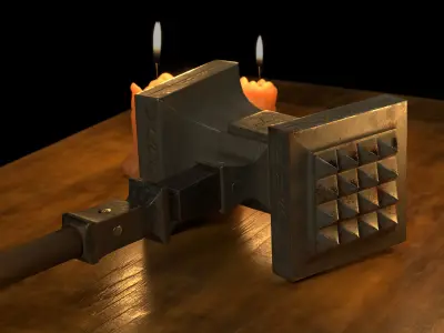 Hammer-Battle Hammer-Warhammer Low-poly 3D model