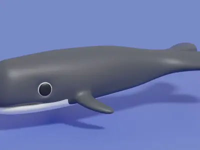 Cartoon Cute Whale 3D model