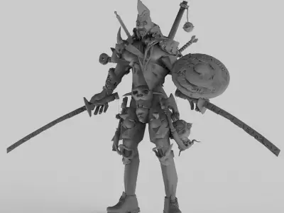 Warrior samurai 3D model