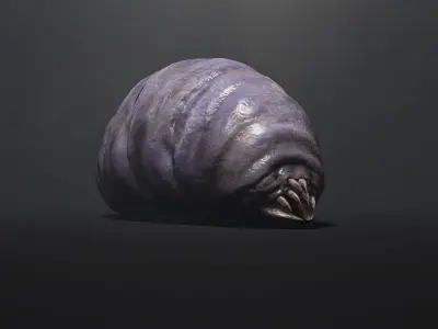 Land Larva1 - Game Ready Low-poly 3D model Low-poly 3D model