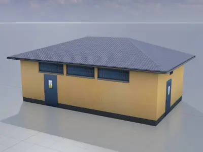 Substation for train traffic Low-poly 3D model