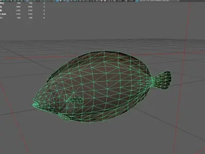 Flatfish Low-poly 3D model