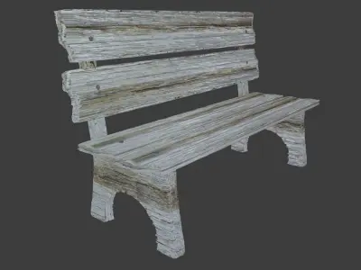 Wooden Garden Bench 3D model buy