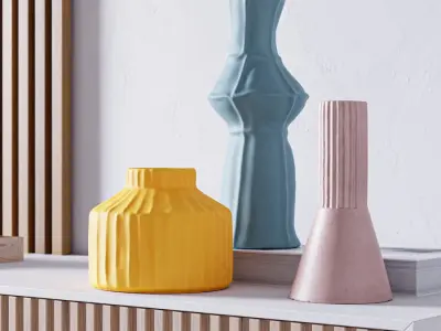  Ceramic Torso Origami Vase Models 