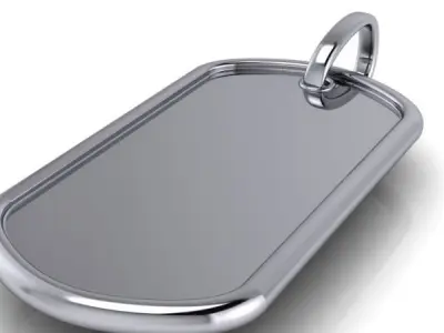 Military DogTag with bail Small Medium Large Pendant Jewelry 3D print model