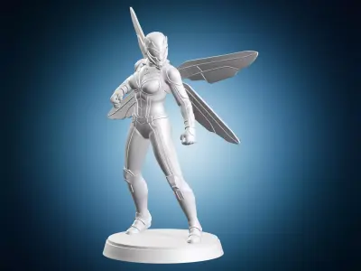 The Wasp Marvel Superhero Miniature Statue 3D print model