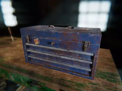 Metal Toolbox Low-poly 3D model