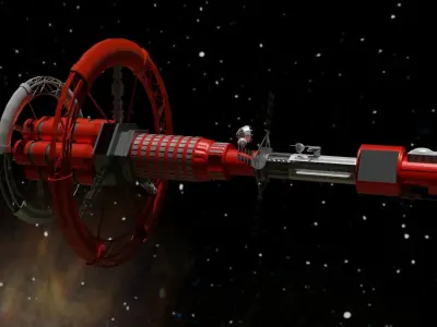 Spacecraft spaceship in space Low-poly 3D model buy