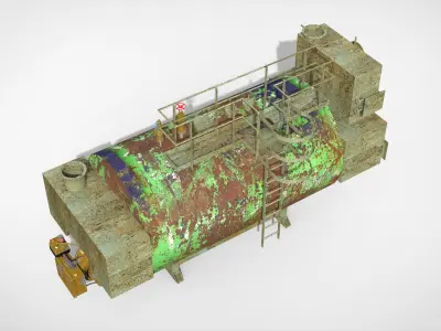 Commercial Gas Oil water heater 3D model