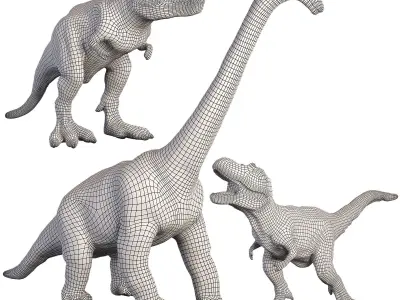 Dinosaurs toys 3D model
