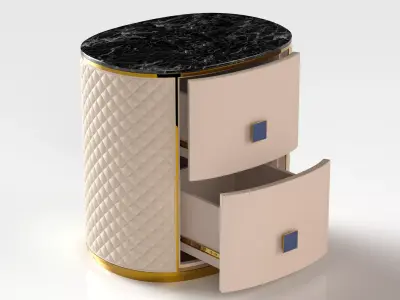 bedside cupboard marble Leatherwear Free 3D model