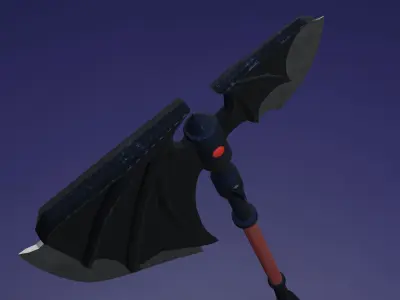 Bat Axe PBR Low-Poly Game READY Low-poly 3D model