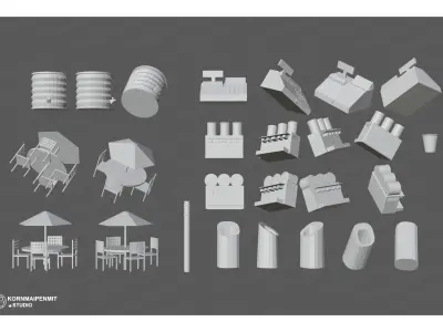 drinks stall 3D model