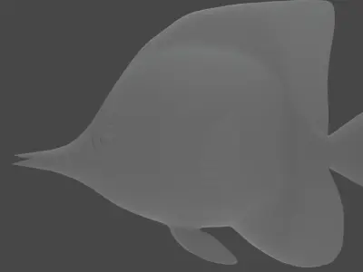 Butterfly Fish Low-poly 3D model