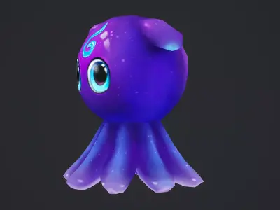 small octopus Low-poly 3D model