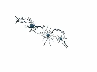 3d Render Artificial Intelligence Neuro Link Circuit 3D model