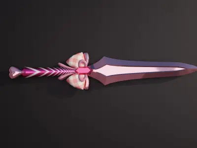 Pink Candy Dagger Free low-poly 3D model