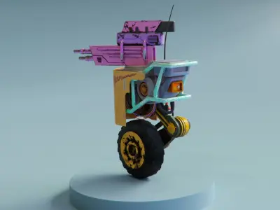 SCIFI TURRET ROBOT 3D model