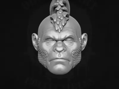 Ape Heads Collection 3D Printable Files For Action Figures 3D print model