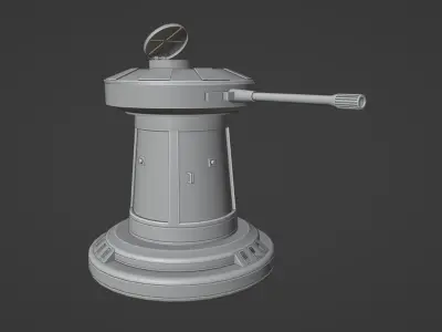 DF9 Turret Low-poly 3D model