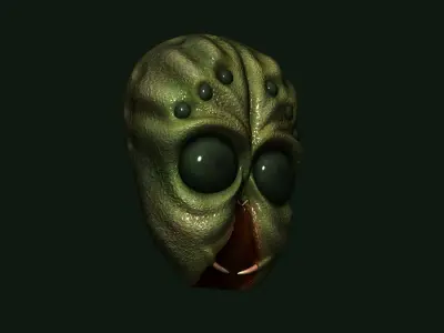 Allien Insectoid Mask - Terror Halloween Low-poly 3D model