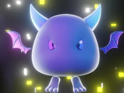 Cartoon Bat - Fully Rigged Low-poly 3D model