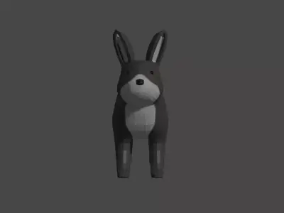 LowPoly Rabbit donkey Low-poly 3D model