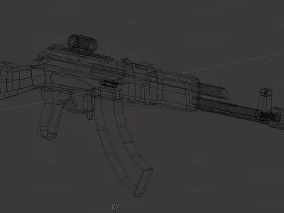  AK 47 low poly Free low-poly 3D model