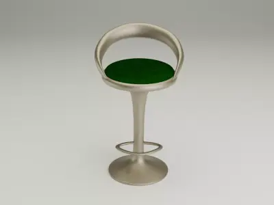 Modern Ring Bar Stool 3D Model-Minimal Metal Design 3D model