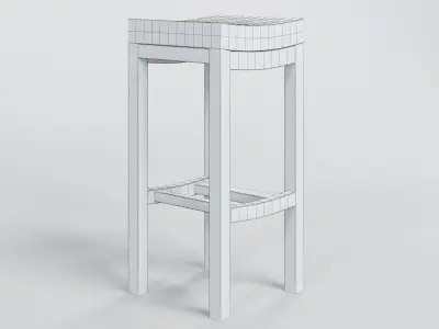 Two Tone Wood Stool Bar  Free 3D model