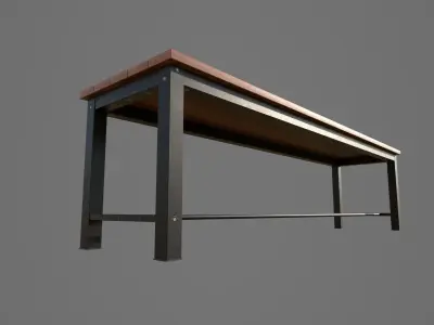 Bench Low-poly 3D model 18