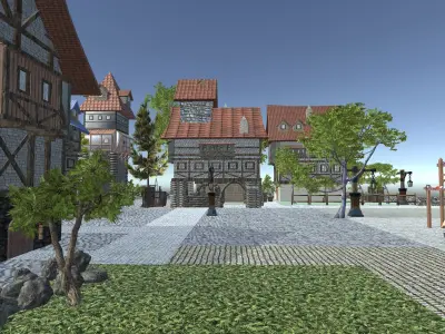 Medieval Town Complete Unity Pack Free low-poly 3D model