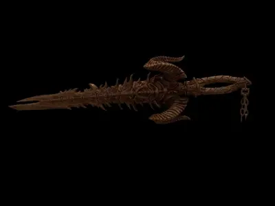 Demonic Sword  Low-poly 3D model