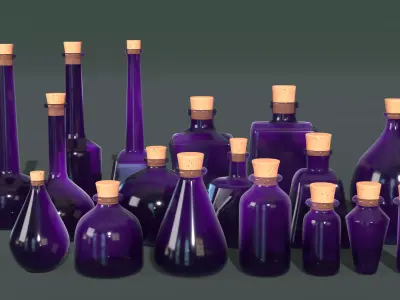 Set of Flasks 3D model