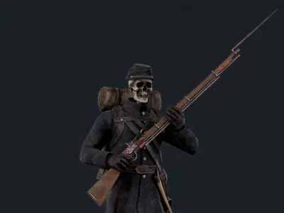 UNDEAD SOLDIER Low-poly 3D model