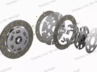 Spare parts for car clutch disk 3D model