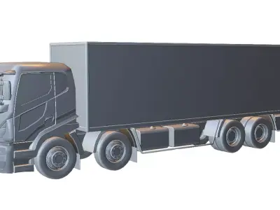 Heavy Duty Box Truck Low-poly 3D model