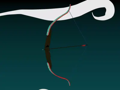 Recurve Bow Low-poly 3D model