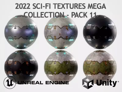 PBR Sci-Fi Texture Pack 11 Low-poly 3D model