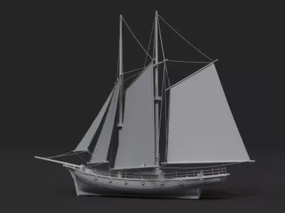 Boat - RBD ready asset Low-poly 3D model