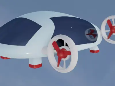Flying Car Drone Low-poly 3D model
