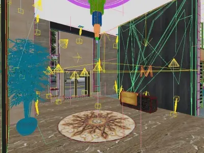 Five Star Hotel Buffet Entrance 3D model