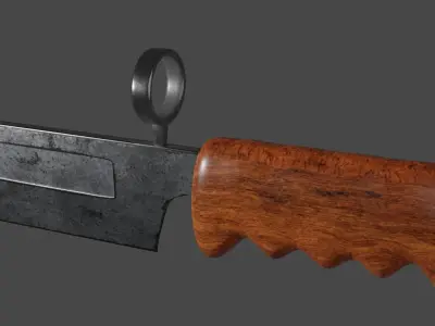 Knife with wooden handle Free low-poly 3D model