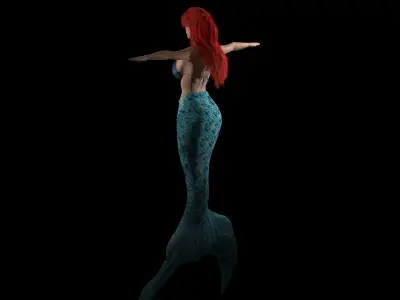 The Mermaid Low-poly 3D model